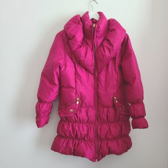 Betsey Johnson Jackets & Blazers - Betsy Johnson Pink Puffer Coat Size L